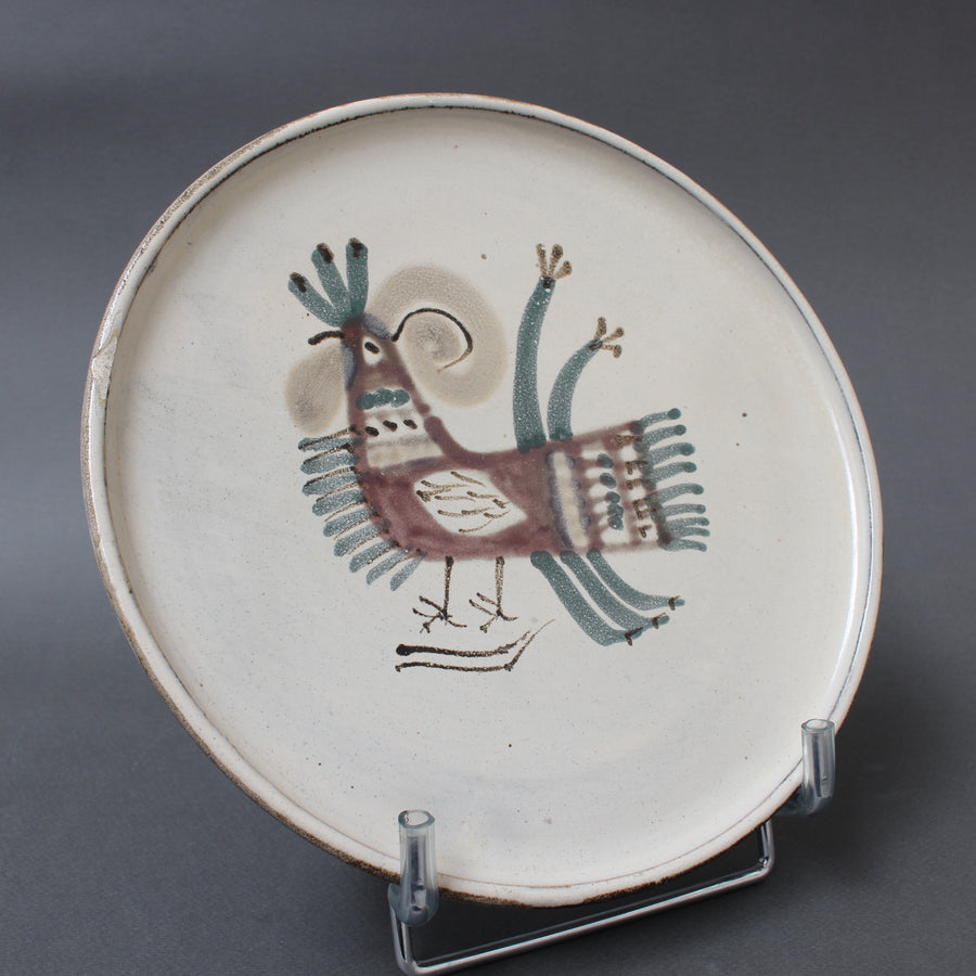 Mid-Century French Ceramic Decorative Plate by Le Mûrier (circa 1960s)