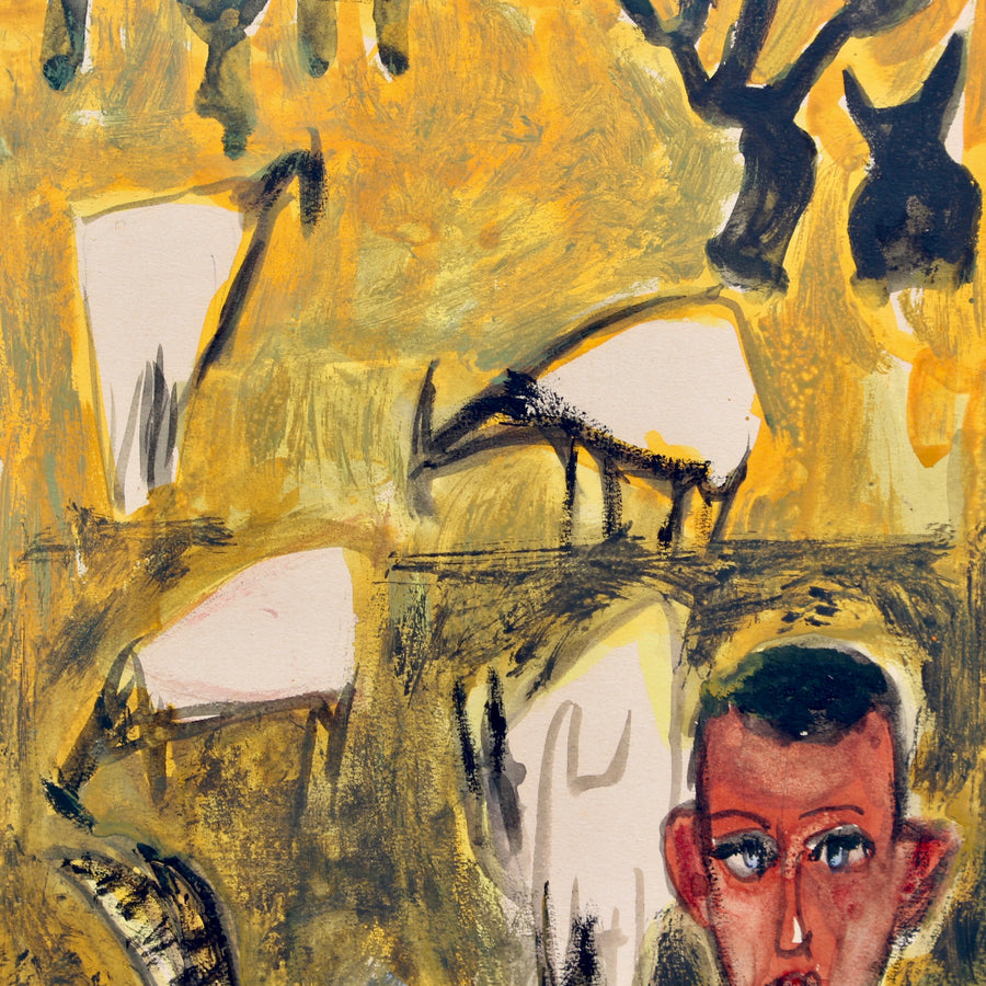 'Landscape with Man and Goats' by Raymond Guerrier (circa 1960s)