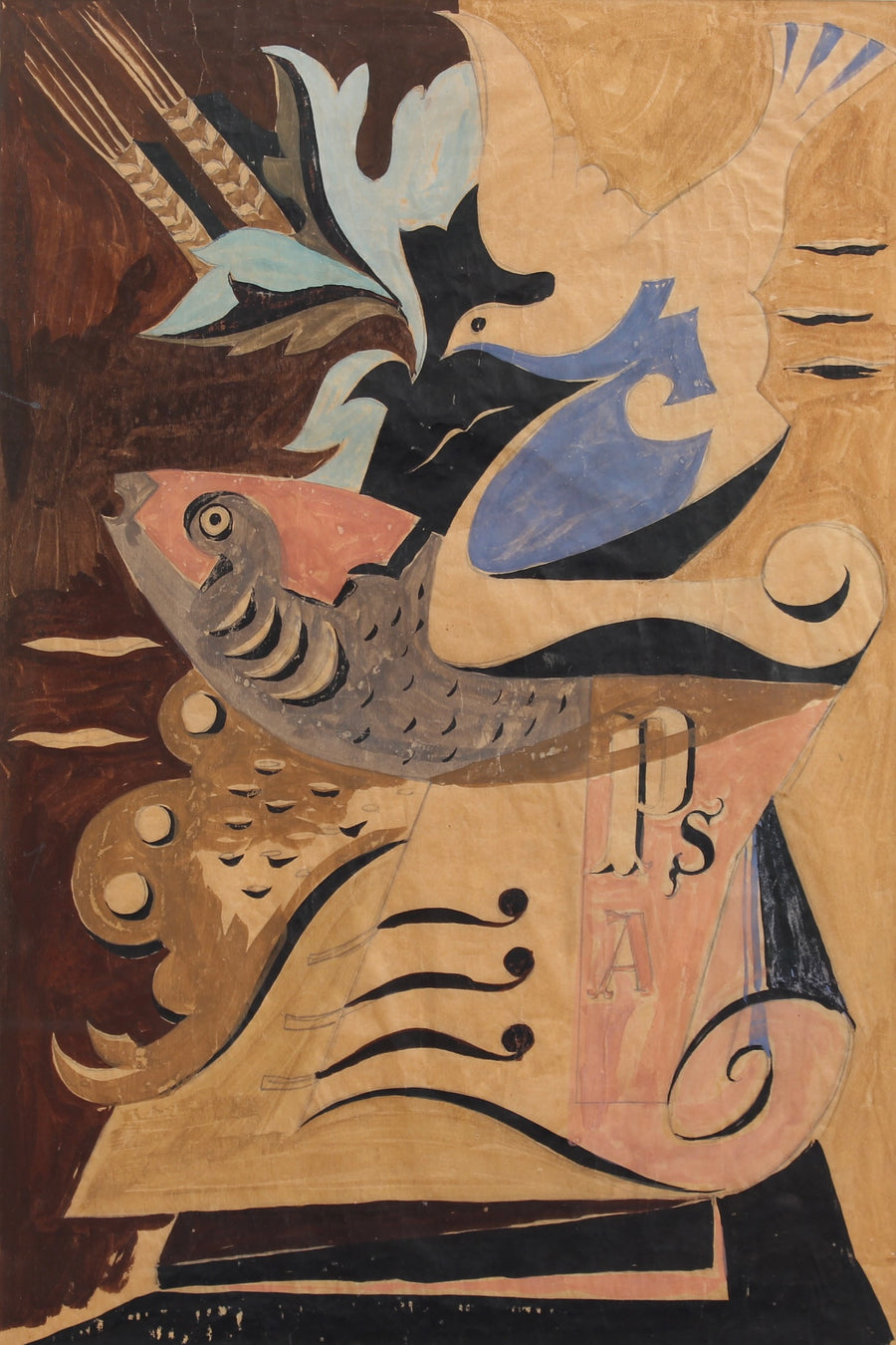 'Fish, Dove and Musical Instrument', Italian School (circa 1940s)