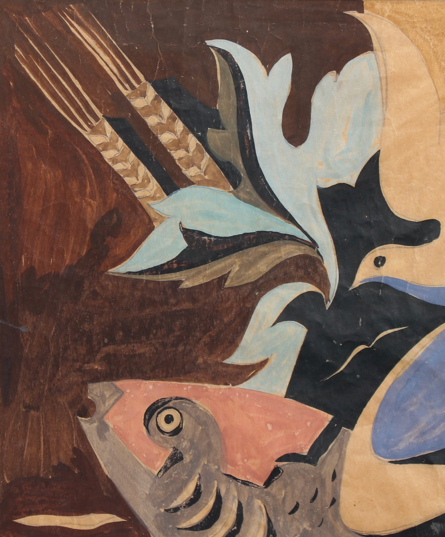 'Fish, Dove and Musical Instrument', Italian School (circa 1940s)