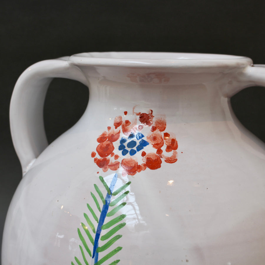 Vintage French Hand-Painted Ceramic Vase by Roger Capron (circa 1960s)