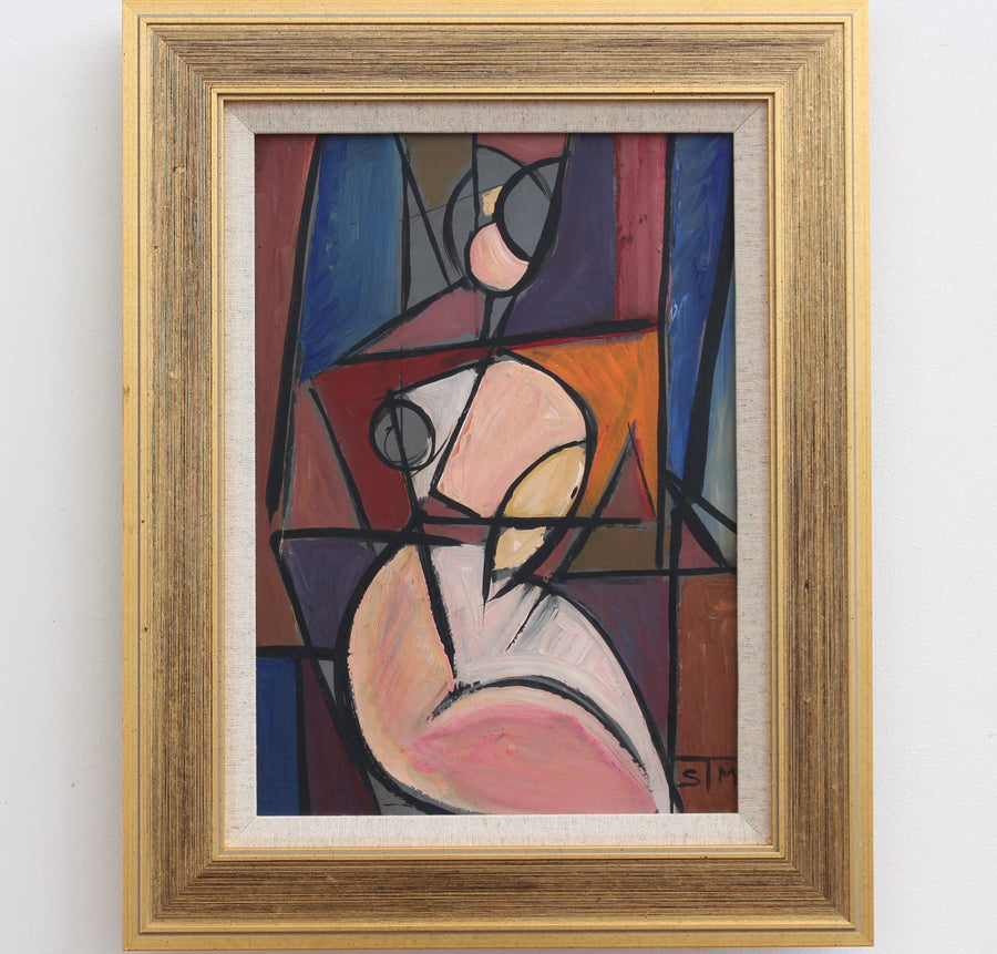 'Radiant Reflections: Cubist Portrait of a Woman' by STM (circa 1970s)