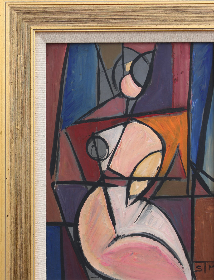 'Radiant Reflections: Cubist Portrait of a Woman' by STM (circa 1970s)