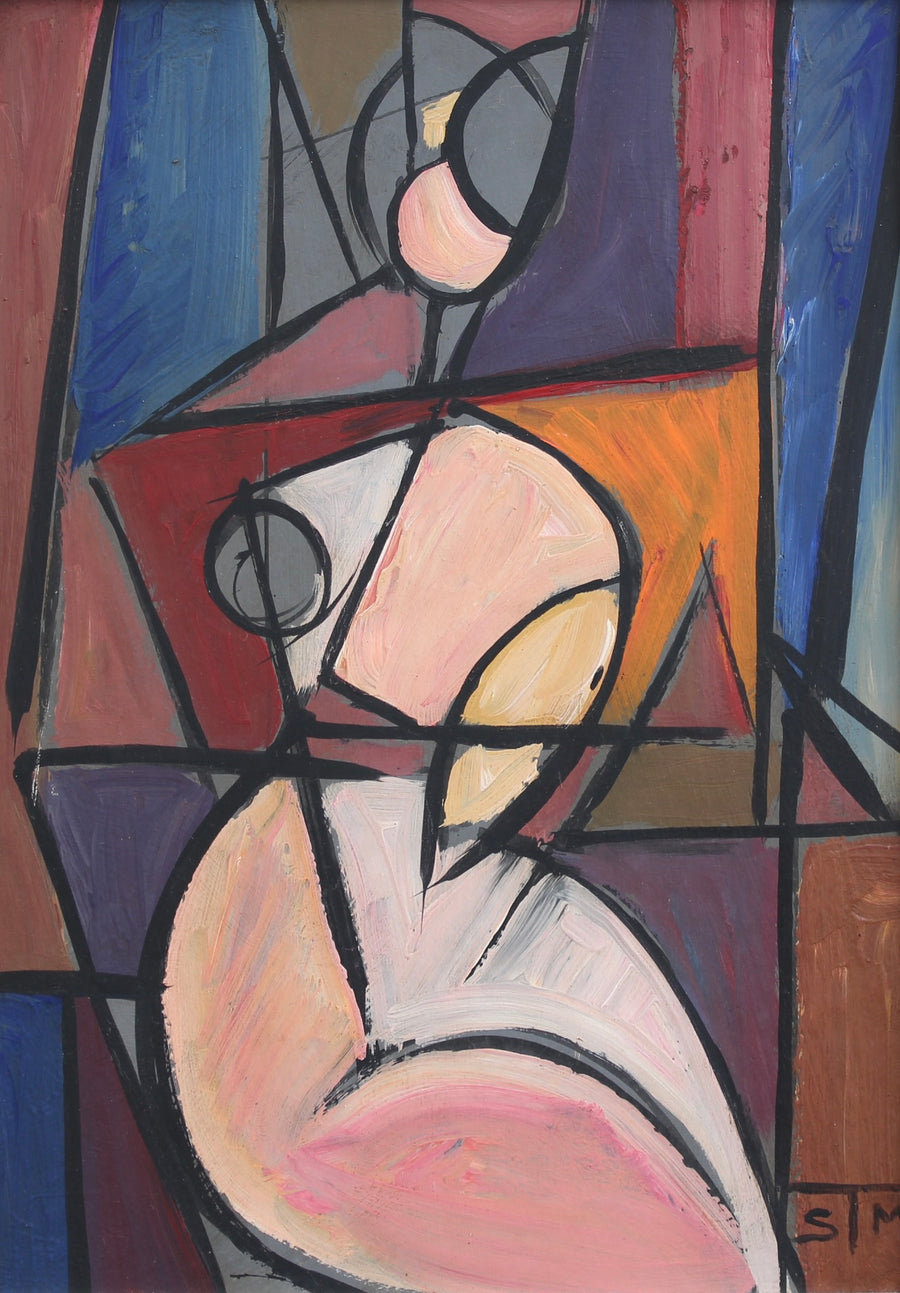 'Radiant Reflections: Cubist Portrait of a Woman' by STM (circa 1970s)