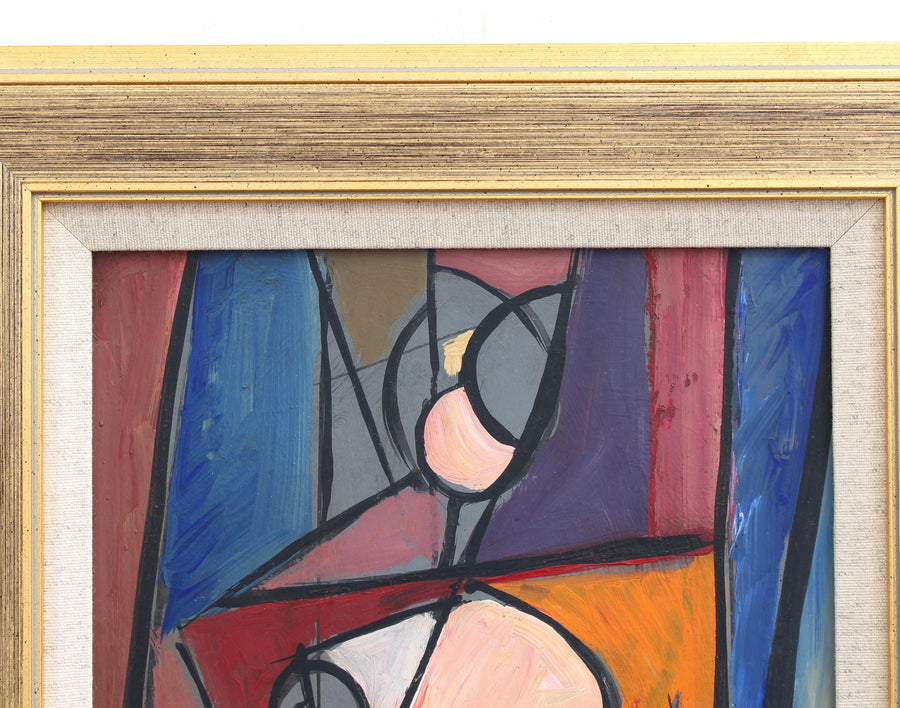 'Radiant Reflections: Cubist Portrait of a Woman' by STM (circa 1970s)