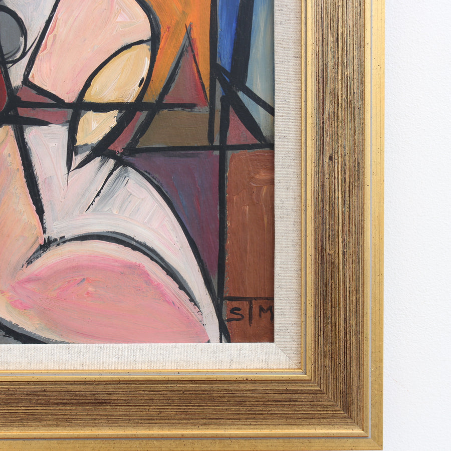'Radiant Reflections: Cubist Portrait of a Woman' by STM (circa 1970s)