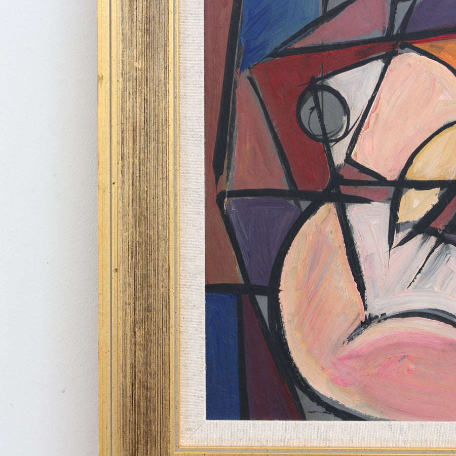 'Radiant Reflections: Cubist Portrait of a Woman' by STM (circa 1970s)