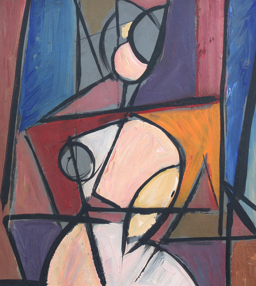 'Radiant Reflections: Cubist Portrait of a Woman' by STM (circa 1970s)