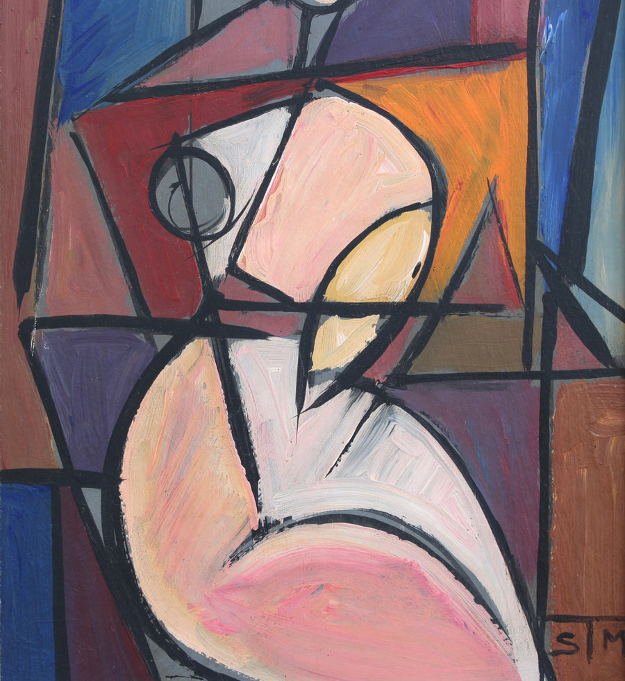 'Radiant Reflections: Cubist Portrait of a Woman' by STM (circa 1970s)