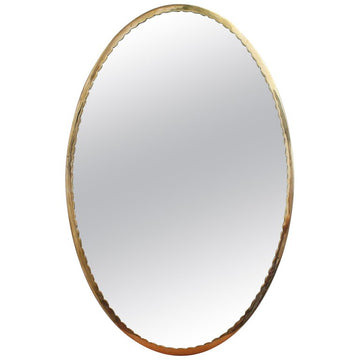 Mid-Century Italian Wall Mirror with Brass Frame (Circa 1950s)