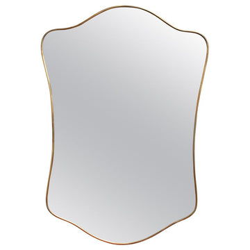 Mid-Century Italian Wall Mirror with Brass Frame (circa 1950s)