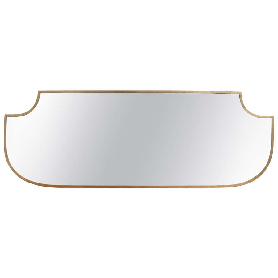 Vintage Italian Brass Framed Mirror with Horizontal Aspect (circa 1950s) - Large