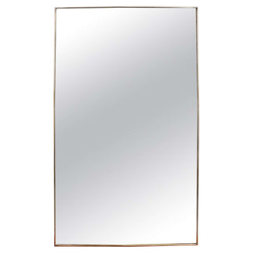 Mid-Century Italian Wall Mirror with Brass Frame (circa 1950s)