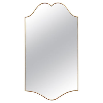 Mid-Century Italian Wall Mirror with Brass Frame (circa 1950s)