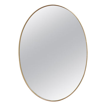 Vintage Italian Oval Wall Mirror with Brass Frame (circa 1950s)