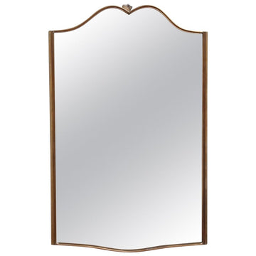 Vintage Italian Wall Mirror with Brass Frame (circa 1950s)