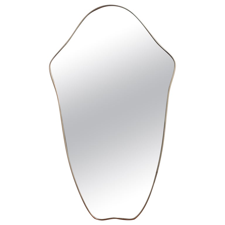 Mid-Century Italian Wall Mirror With Brass Frame (circa 1950s) - Large