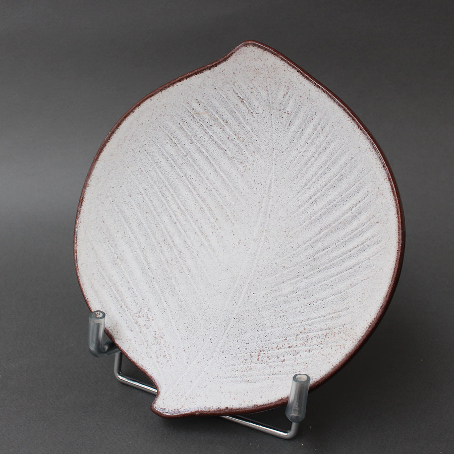 Vintage French Leaf-Shaped Ceramic Dish by Marcel Guillot (circa 1960s)