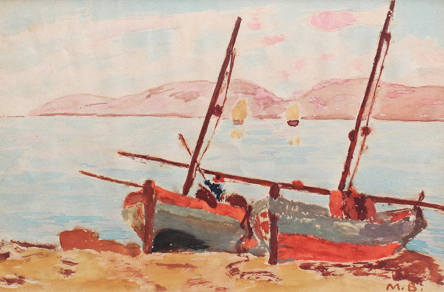'Beached Fishing Boats in St. Tropez' by Maurice Brianchon (1928)