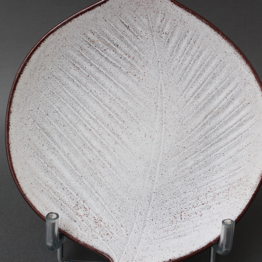 Vintage French Leaf-Shaped Ceramic Dish by Marcel Guillot (circa 1960s)