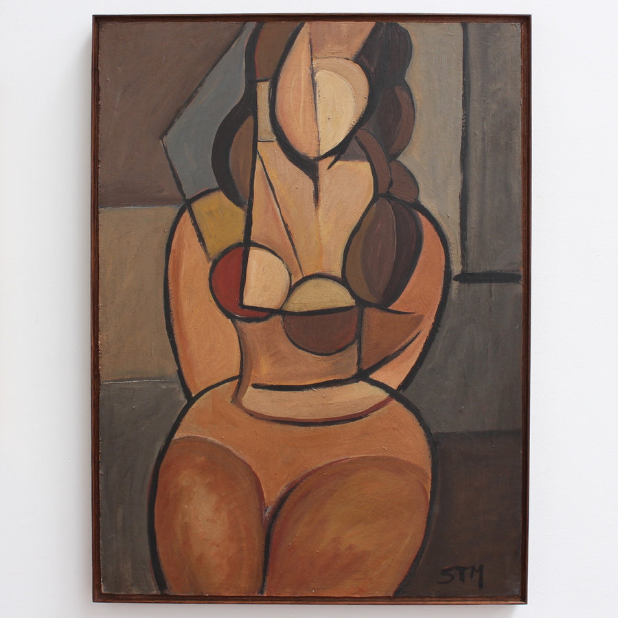 'Seated Cubist Nude' by STM (circa 1950s)