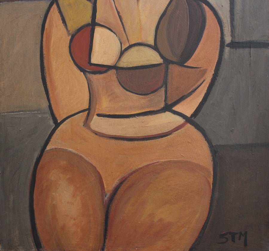 'Seated Cubist Nude' by STM (circa 1950s)