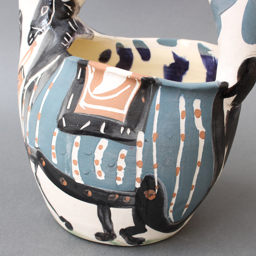 Mid-Century Earthenware Pitcher 'Rider and Horse' (20/300) by Pablo Picasso (1952)