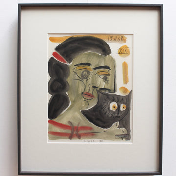 'Young Woman and Cat' by Raymond Debiève (1968)