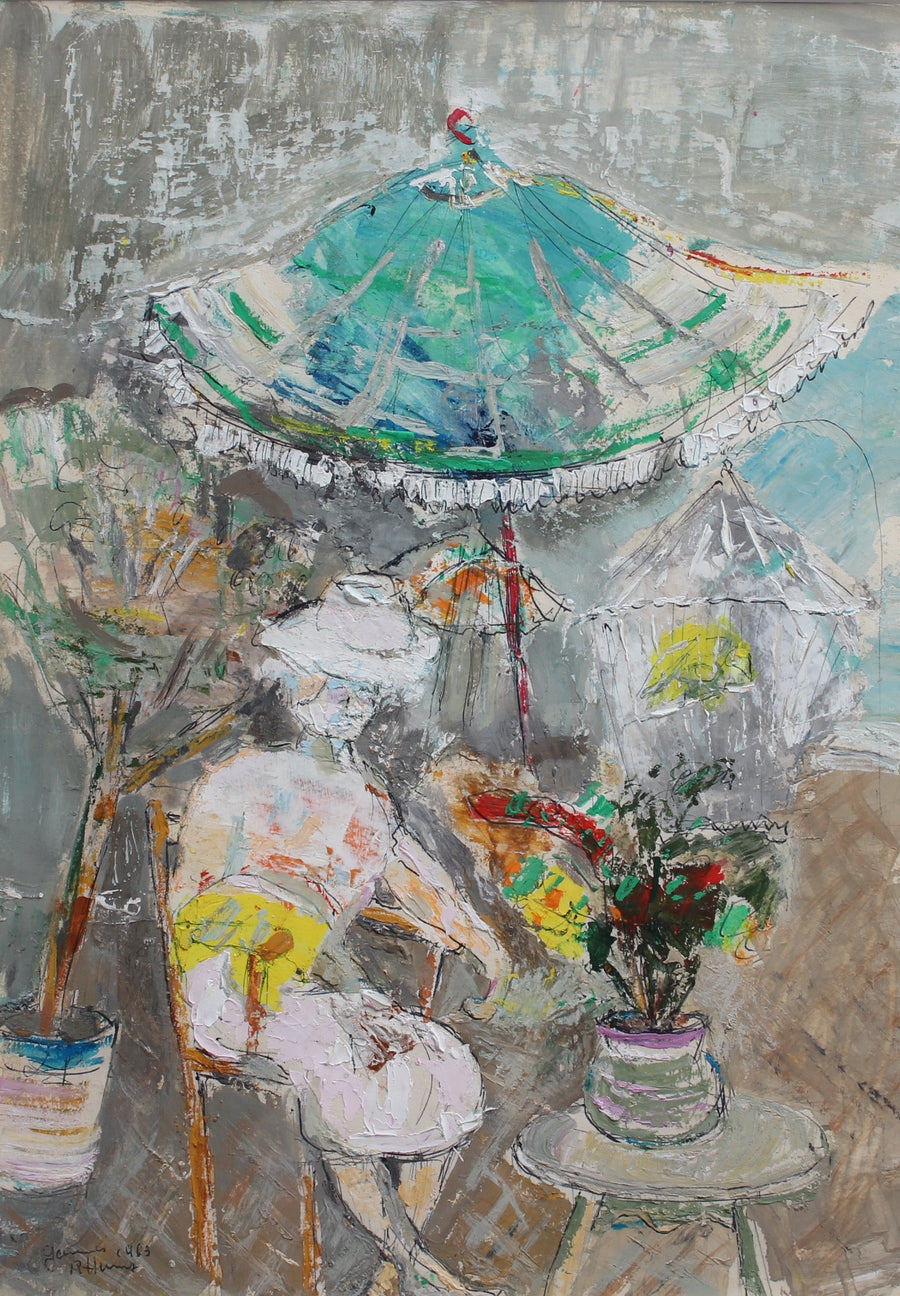 'Reposing Woman Under a Parasol' by René Hamiot (1963)