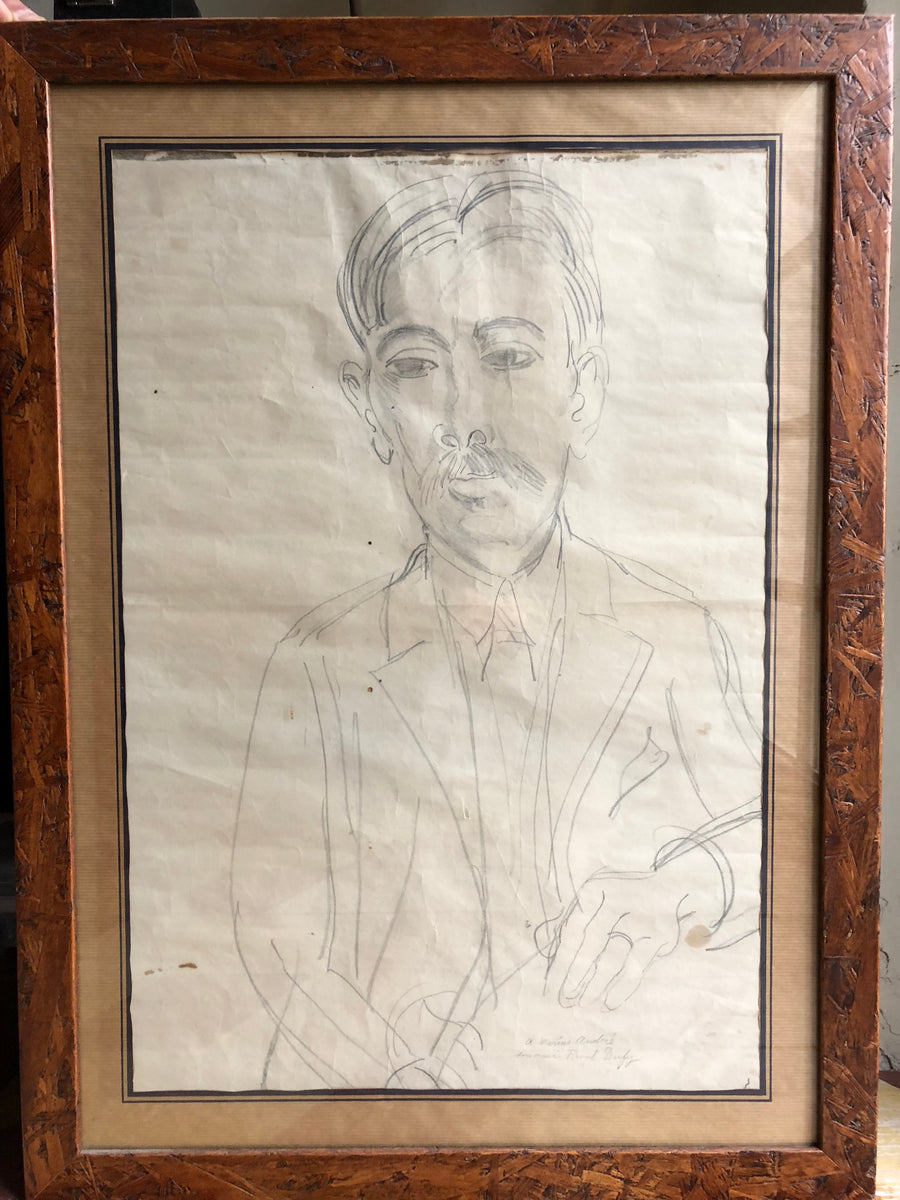 Original Drawing of Marius André by Raoul Dufy (Circa 1910 - 1925)