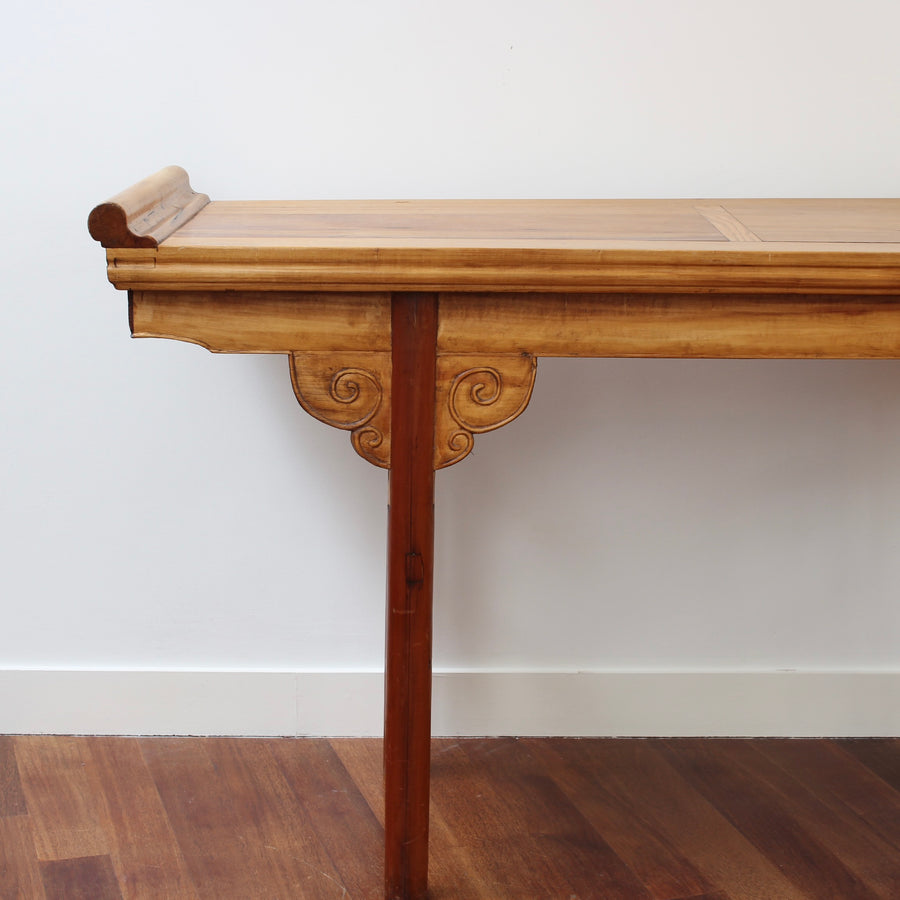 French Chinoise-Style Wood Console Table (20th Century)