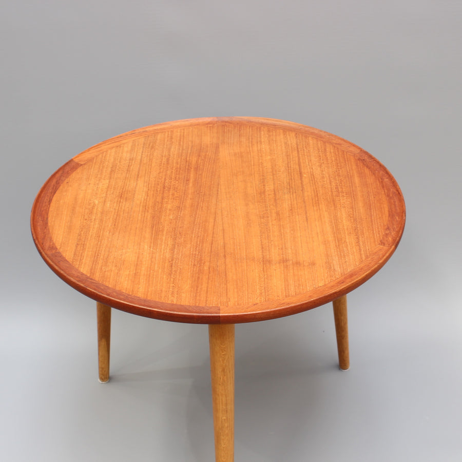 Mid-Century Modern Danish Circular Teak End Table (Circa 1960s)