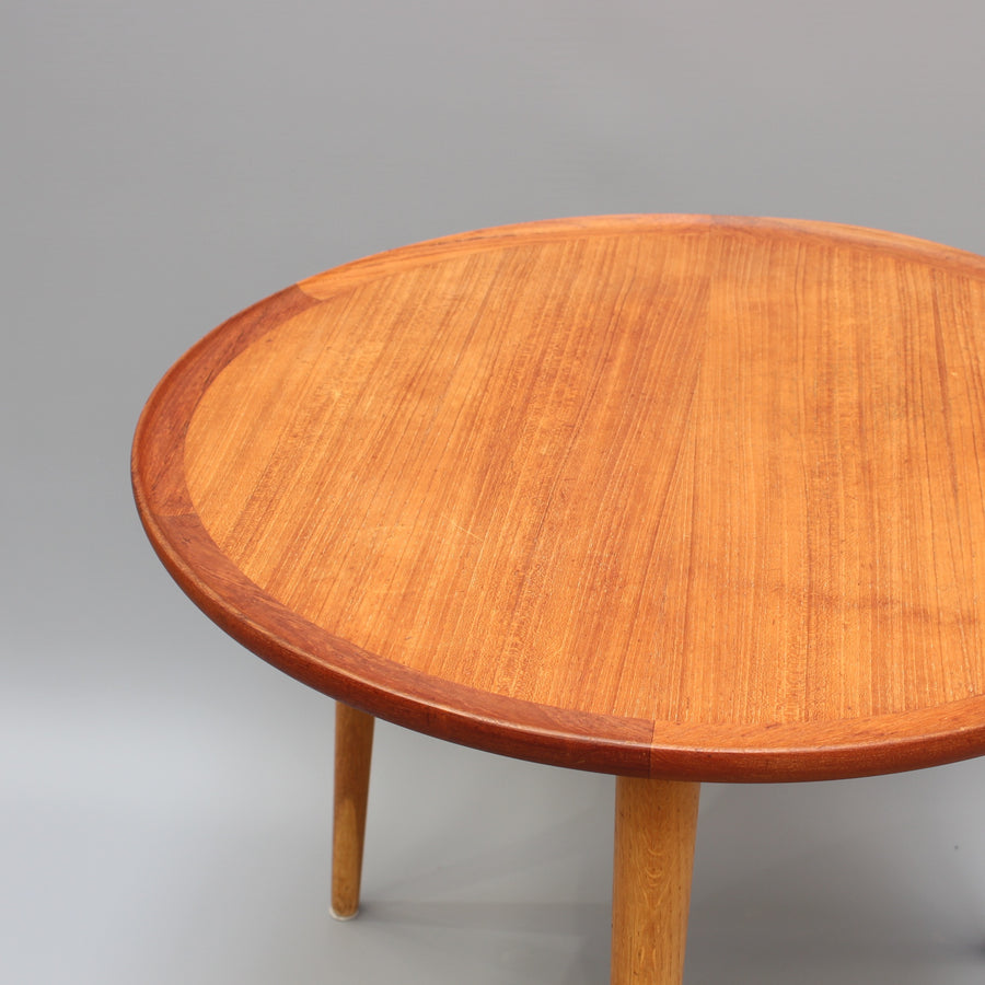 Mid-Century Modern Danish Circular Teak End Table (Circa 1960s)