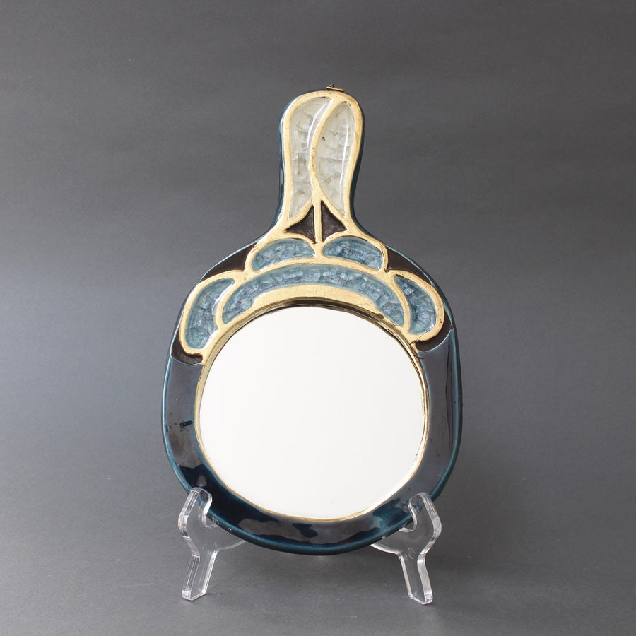 Ceramic Hand Mirror by Mithé Espelt (circa 1960s)