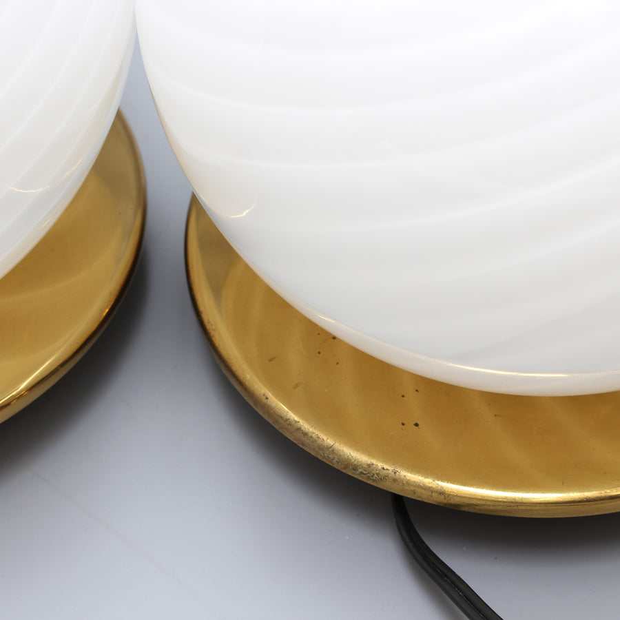 Pair of Murano Glass Globe Table Lamps (circa 1960s)