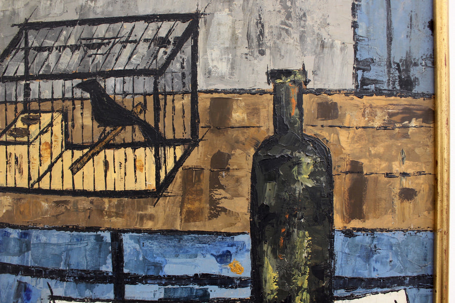 'Still Life with Raven, Lemon and Wine Bottle' by Vicenç Caraltó (1959)
