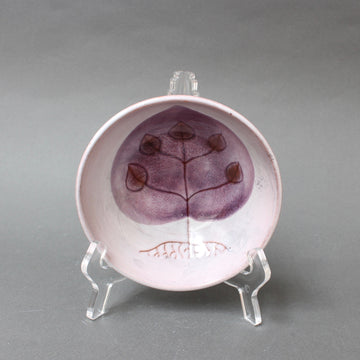 Decorative Ceramic Vide-Poche / Bowl with Plant Motif by Cloutier Brothers (circa 1970s)