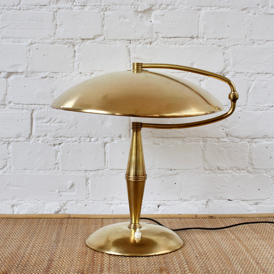 Italian Vintage Brass Table Lamp with Swivel Arm (circa 1950s)