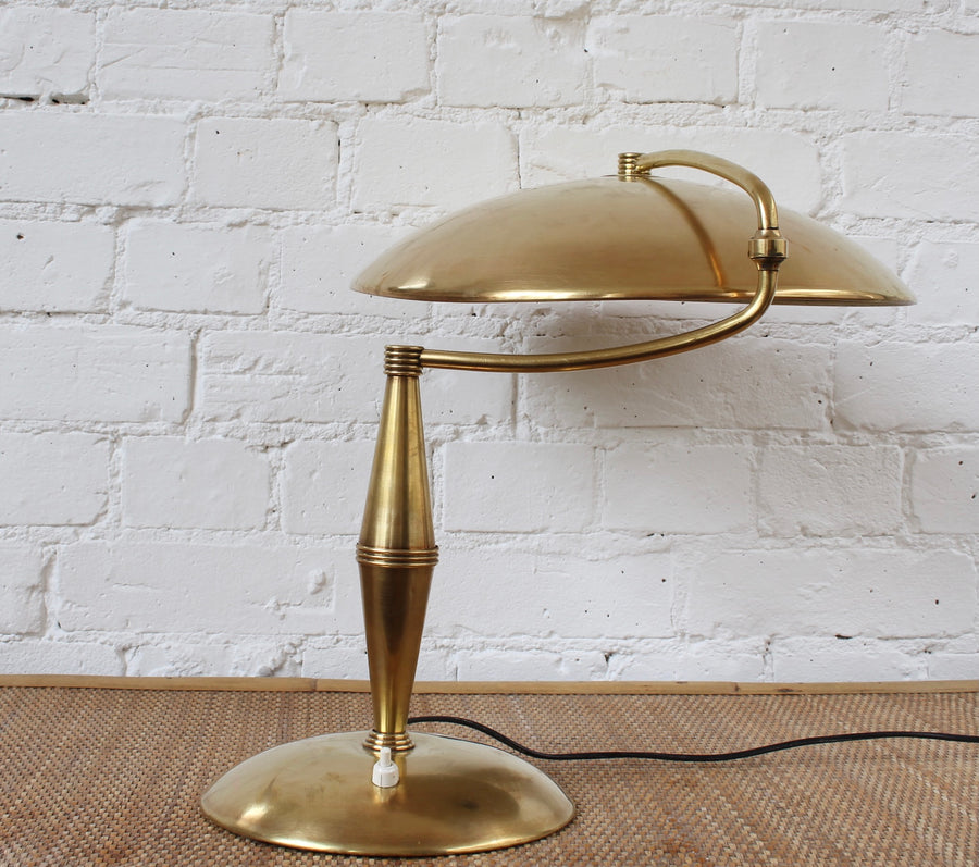 Italian Vintage Brass Table Lamp with Swivel Arm (circa 1950s)