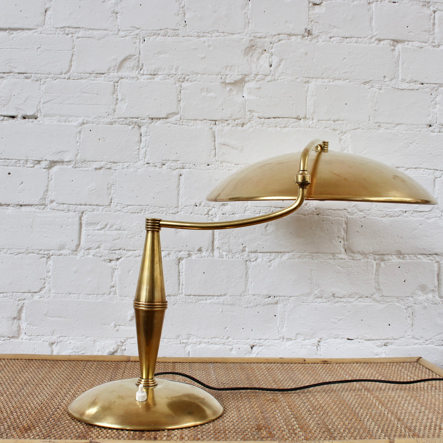 Vintage Italian solid brass table lamp, 1950s