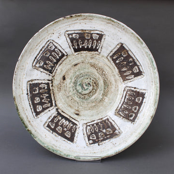 Mid-Century Decorative Platter with Flower Motif by Albert Thiry (circa 1960s)