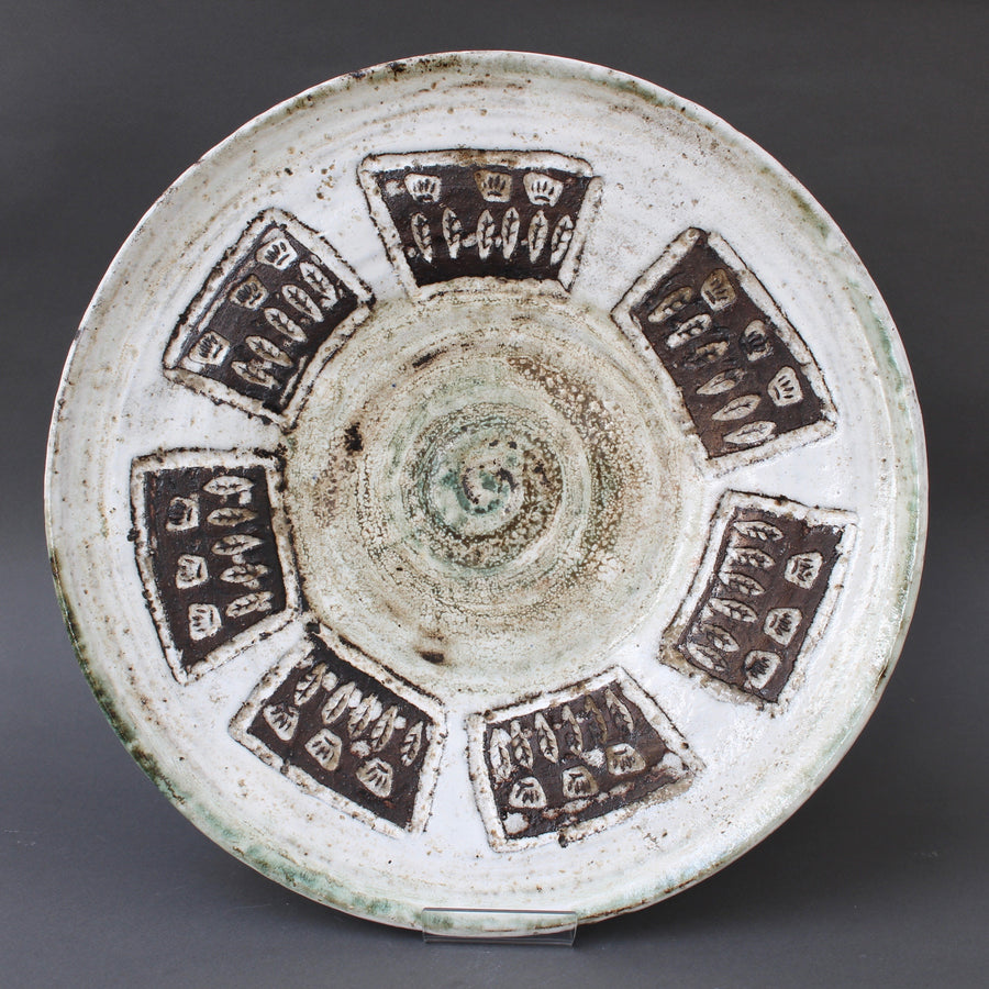 Mid-Century Decorative Platter with Flower Motif by Albert Thiry (circa 1960s)
