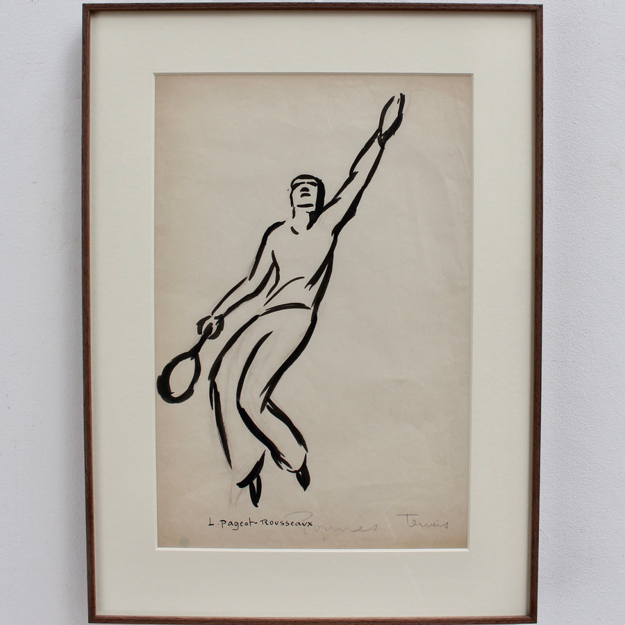 'Tennis Player in Serving Motion' by Lucienne Pageot-Rousseaux (circa 1940s)