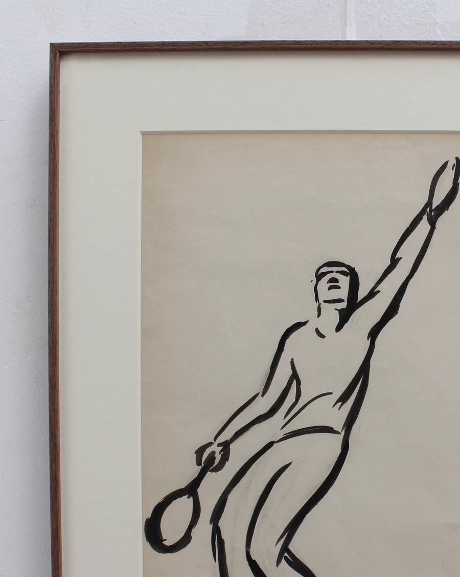 'Tennis Player in Serving Motion' by Lucienne Pageot-Rousseaux (circa 1940s)