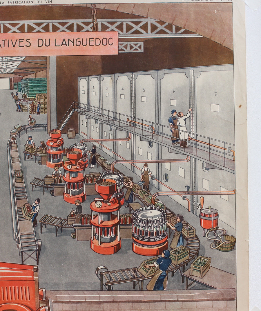 Vintage French School Poster - 'La Fabrication du Vin' (Circa 1950s - 1960s)