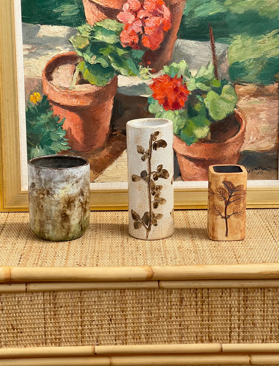 Vintage French Ceramic Vase by Raymonde Leduc (circa 1970s)
