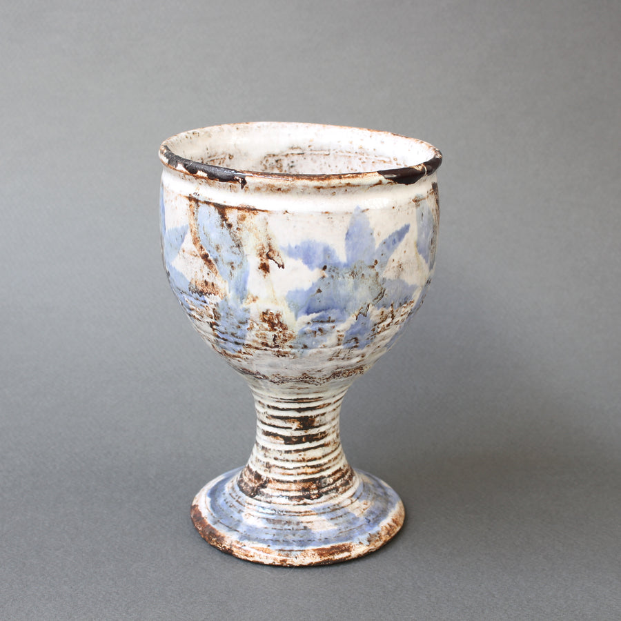 Mid-Century French Ceramic Goblet Attributed to Albert Thiry (circa 1960s)