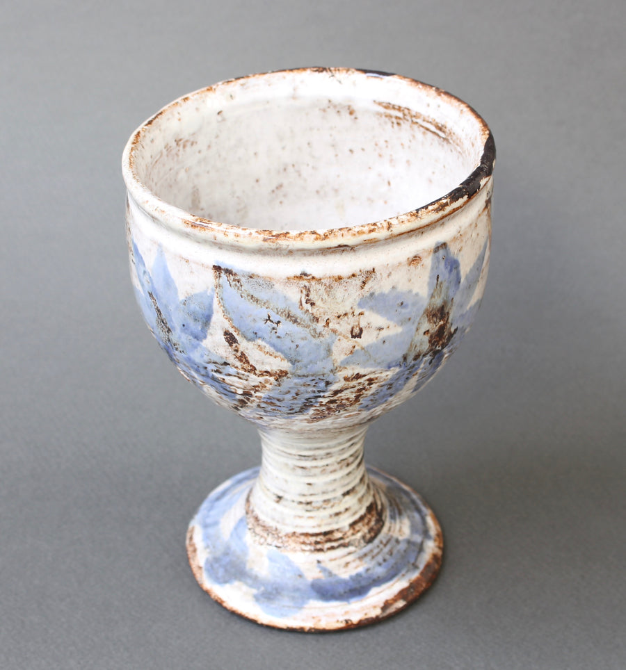 Mid-Century French Ceramic Goblet Attributed to Albert Thiry (circa 1960s)
