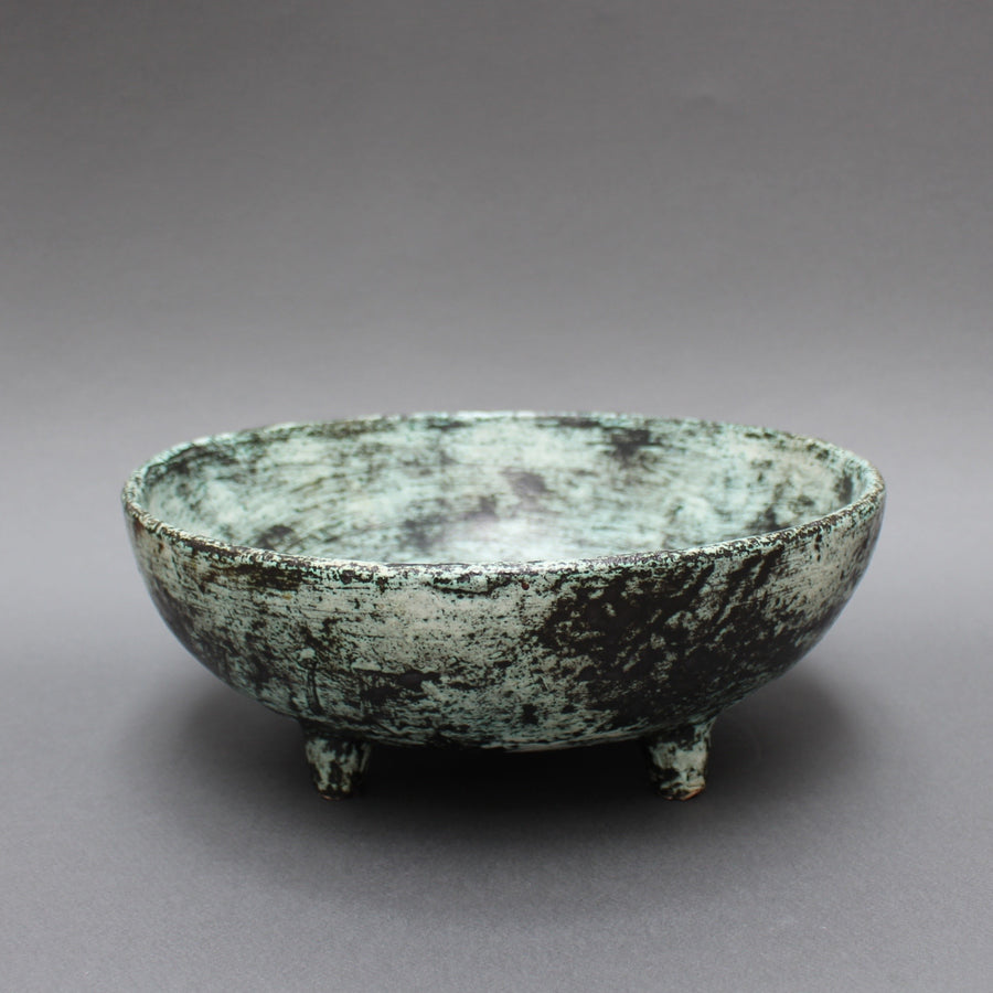 Ceramic Bowl with Stylised Décor on Four Legs by Jacques Blin (Circa 1950s)