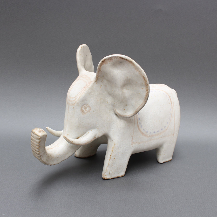 Ceramic White Elephant by Bruno Gambone (Circa 1970s)